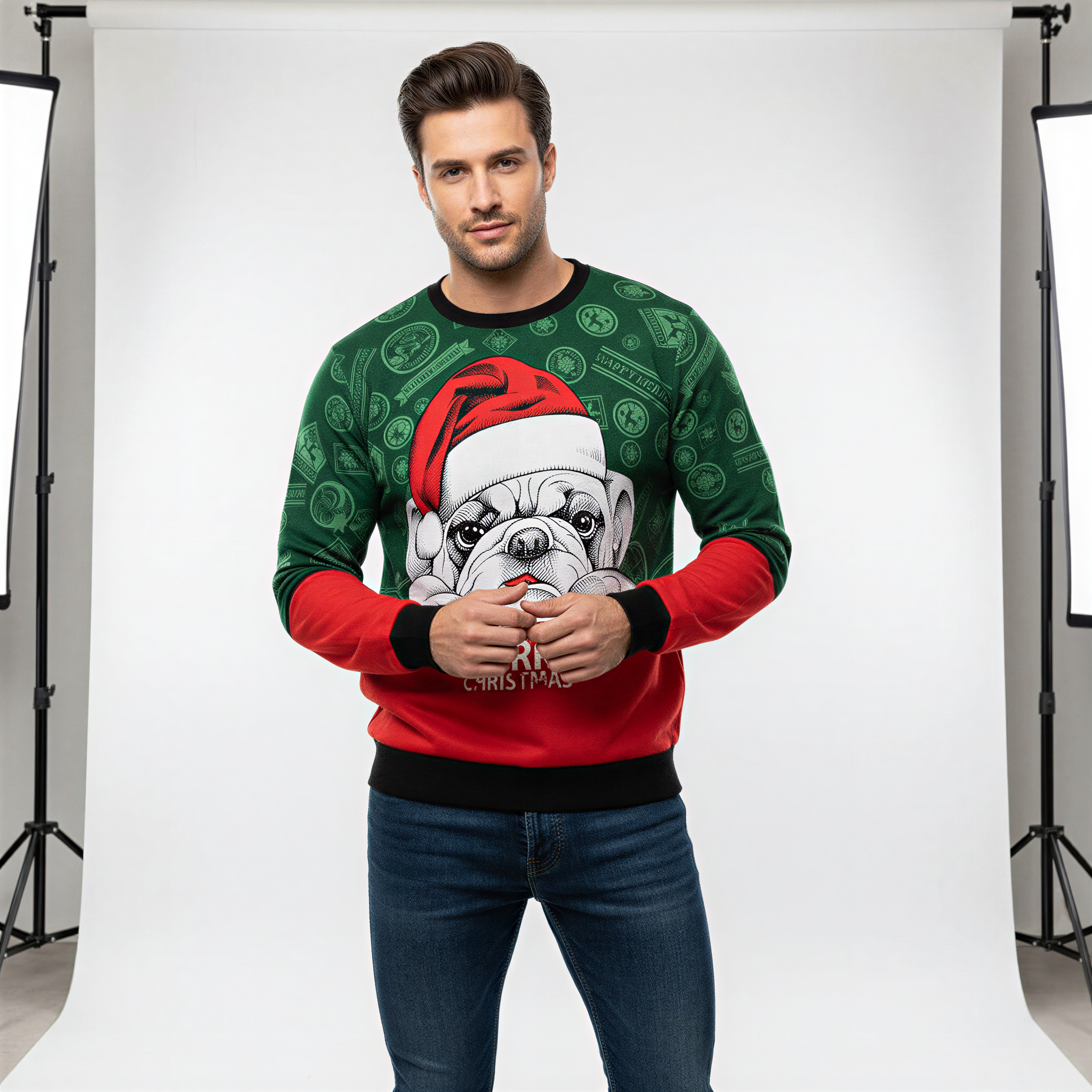 Noel Maglione Natale Bulldog | Divertente | Festa