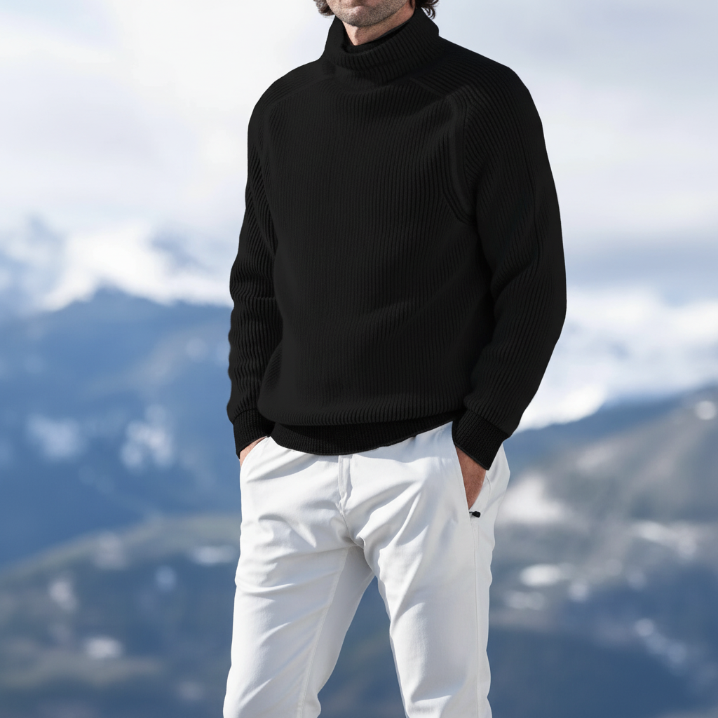 Zack Maglione Uomo | Collo Alto a Coste | Stile Contemporaneo