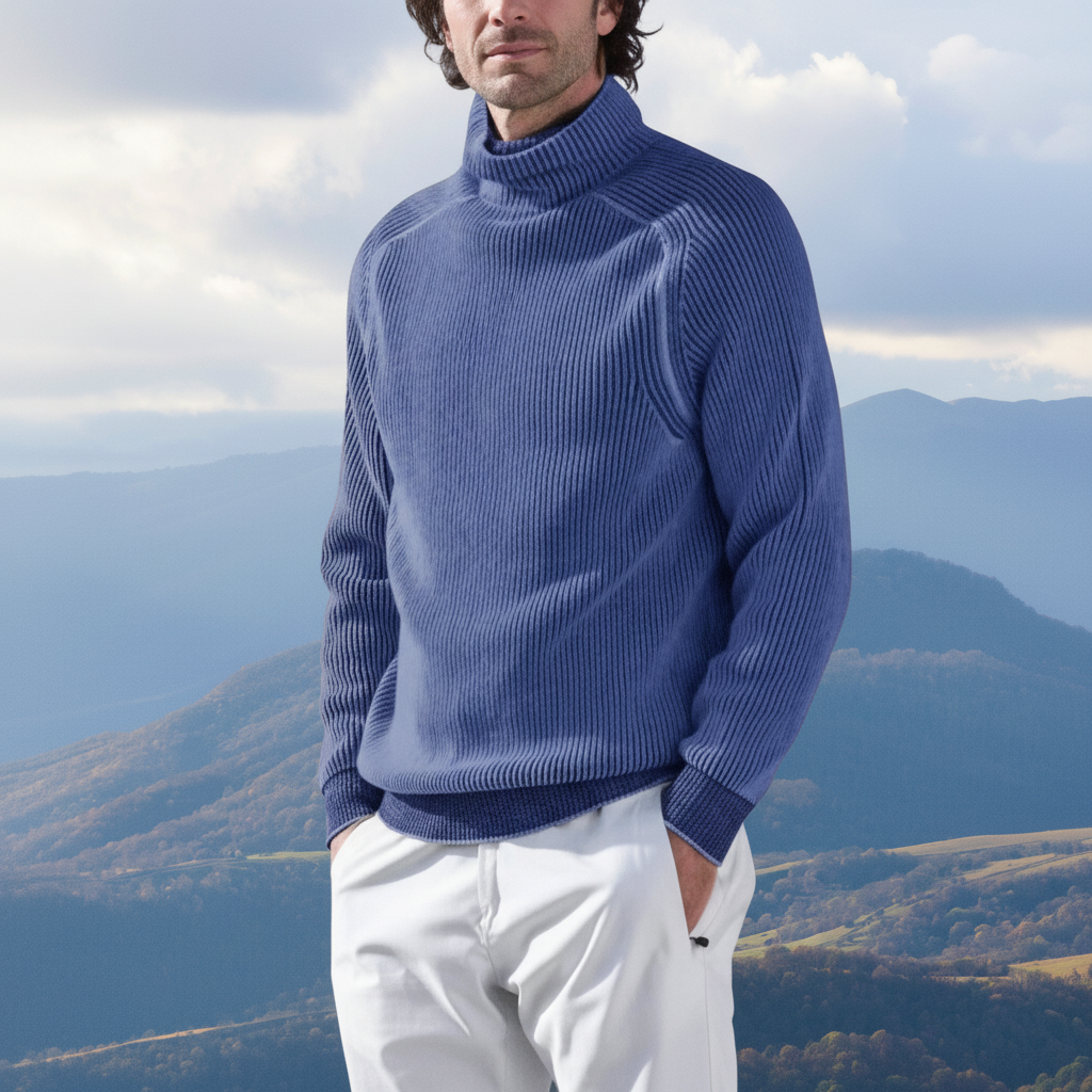 Zack Maglione Uomo | Collo Alto a Coste | Stile Contemporaneo