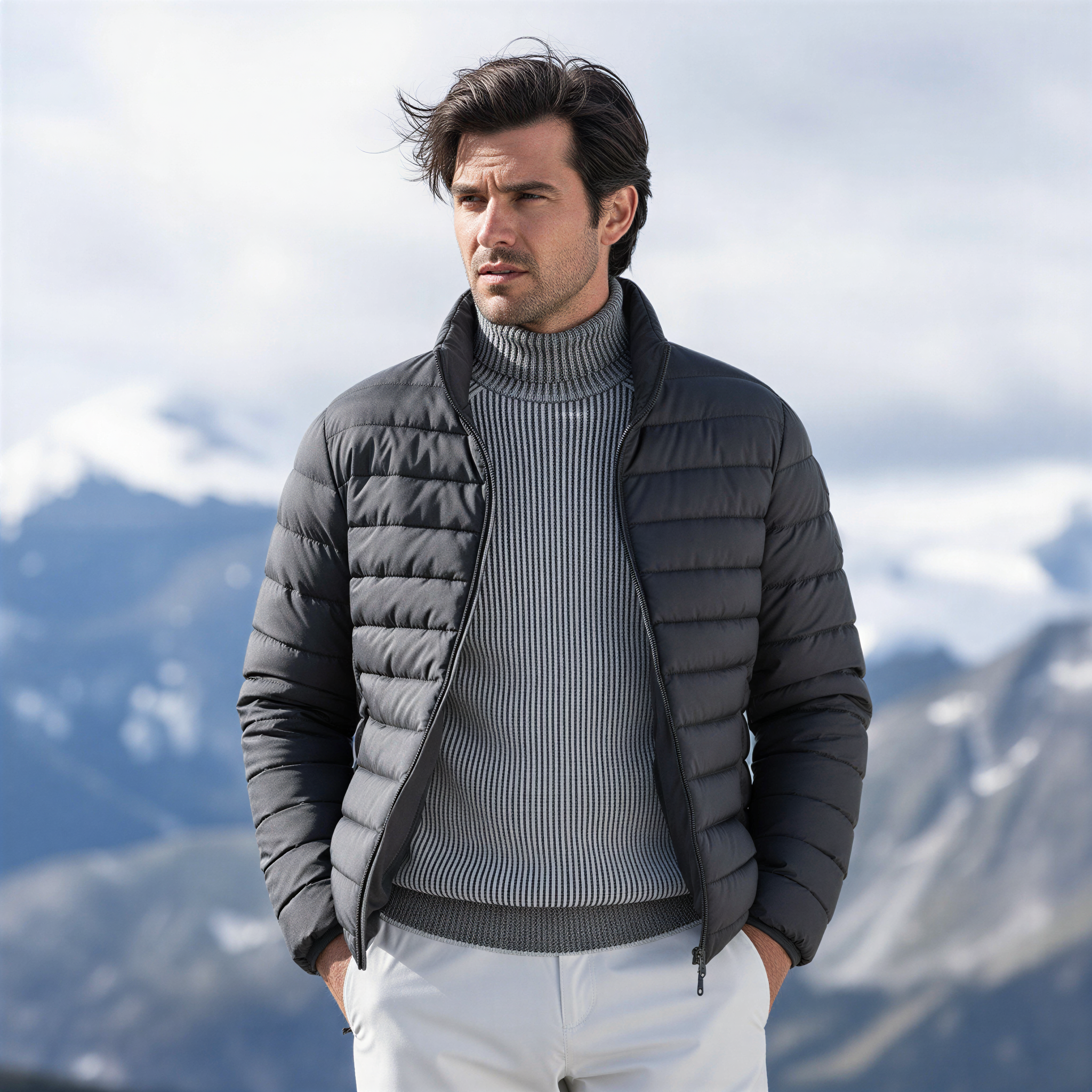 Zack Maglione Uomo | Collo Alto a Coste | Stile Contemporaneo