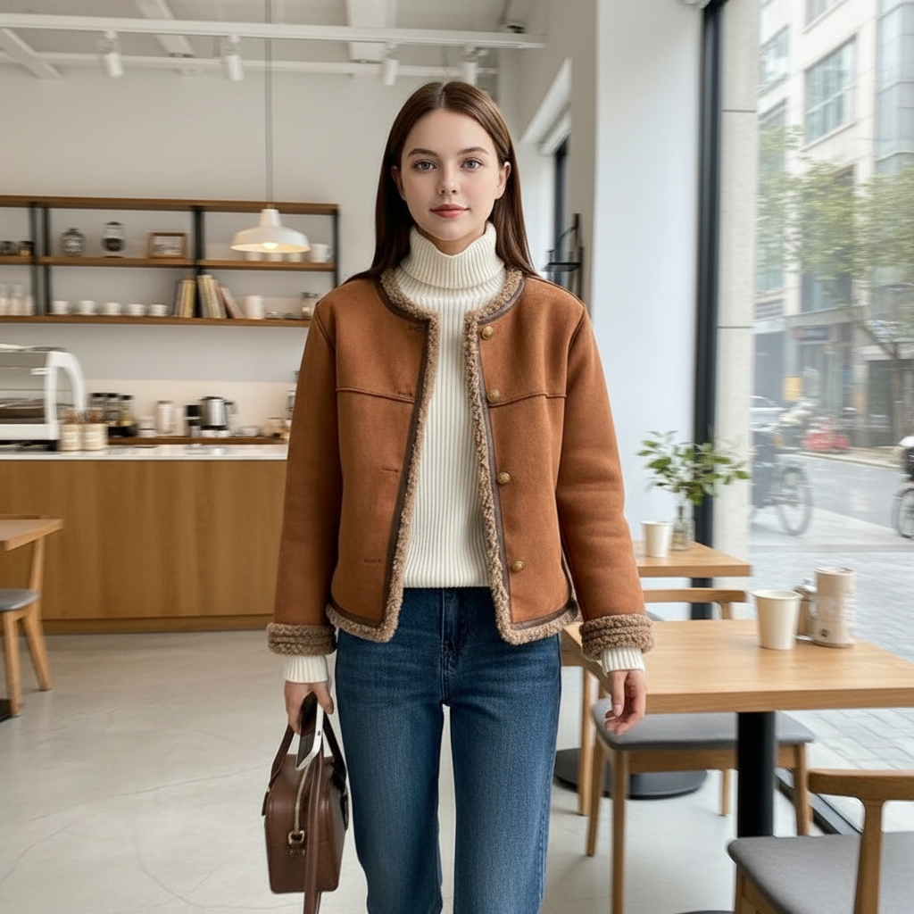 Giacca Renate | Similpelle Scamosciata Calda | Autunno/Inverno