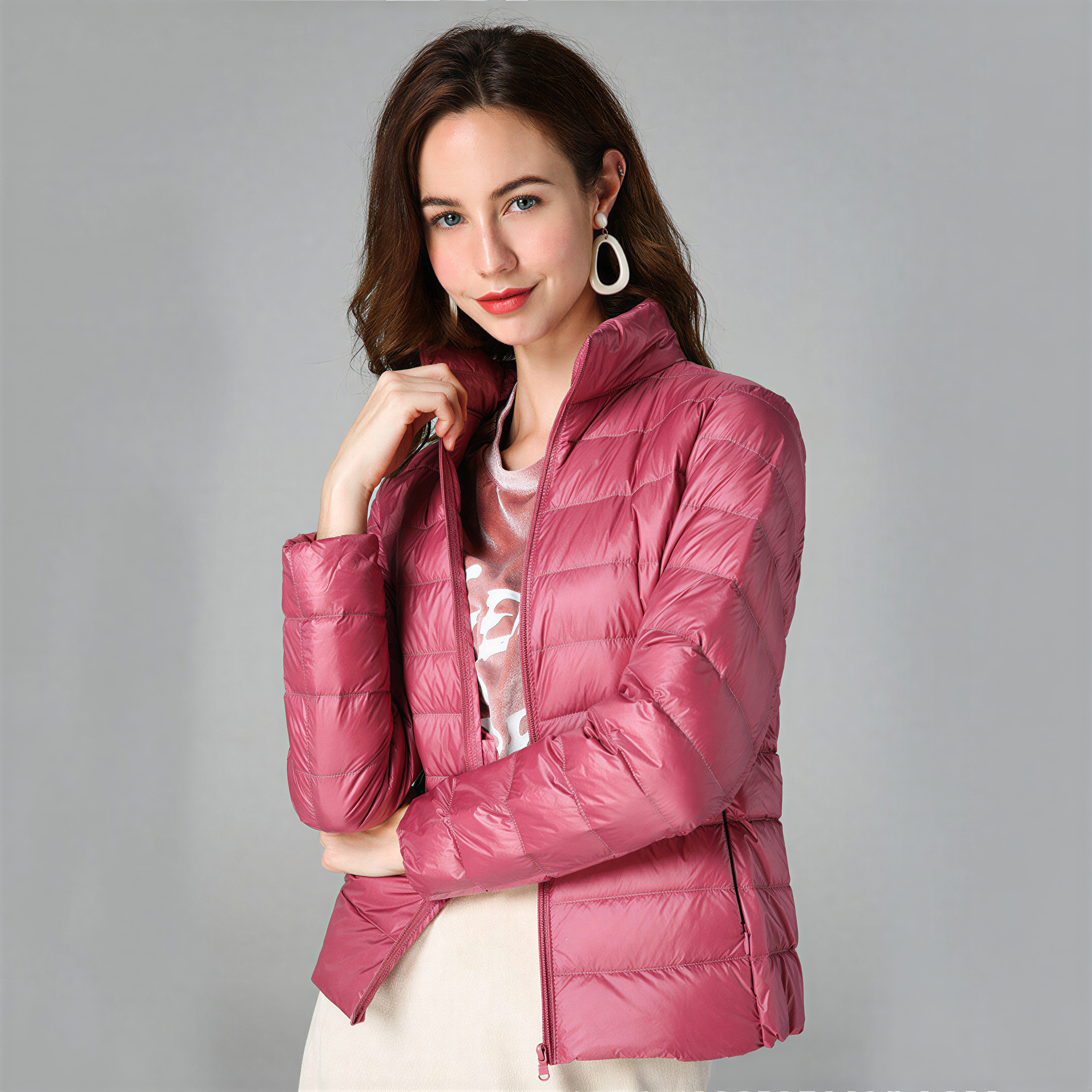 Giacca Piumino Leggera Donna | Rosa Cipria Chic | Dorio Moda