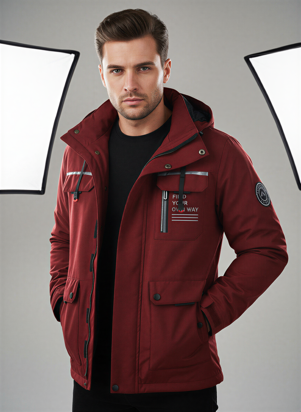 Lorenzo Giacca Utility con Cappuccio | Stile Outdoor | Primavera/Autunno