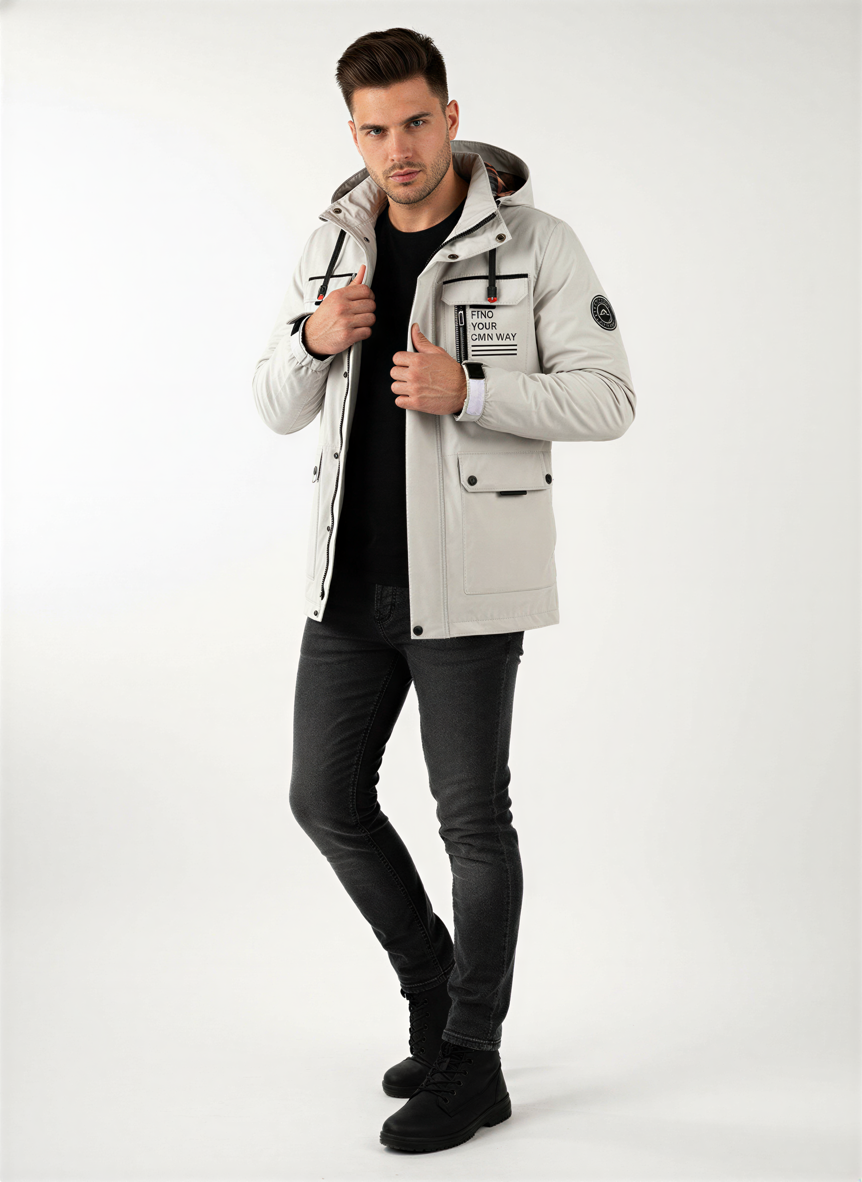 Lorenzo Giacca Utility con Cappuccio | Stile Outdoor | Primavera/Autunno