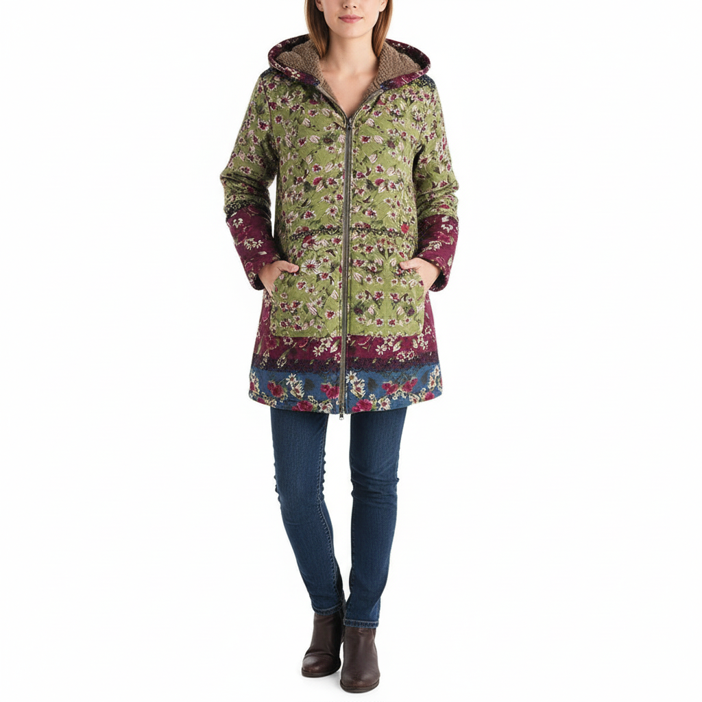 Giacca con Cappuccio Floreale | Stile Bohemien | Inverno