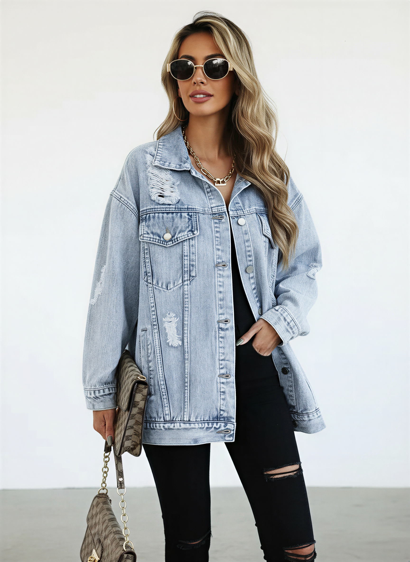 Giacca Jeans Oversize | Denim Chiaro | Casual