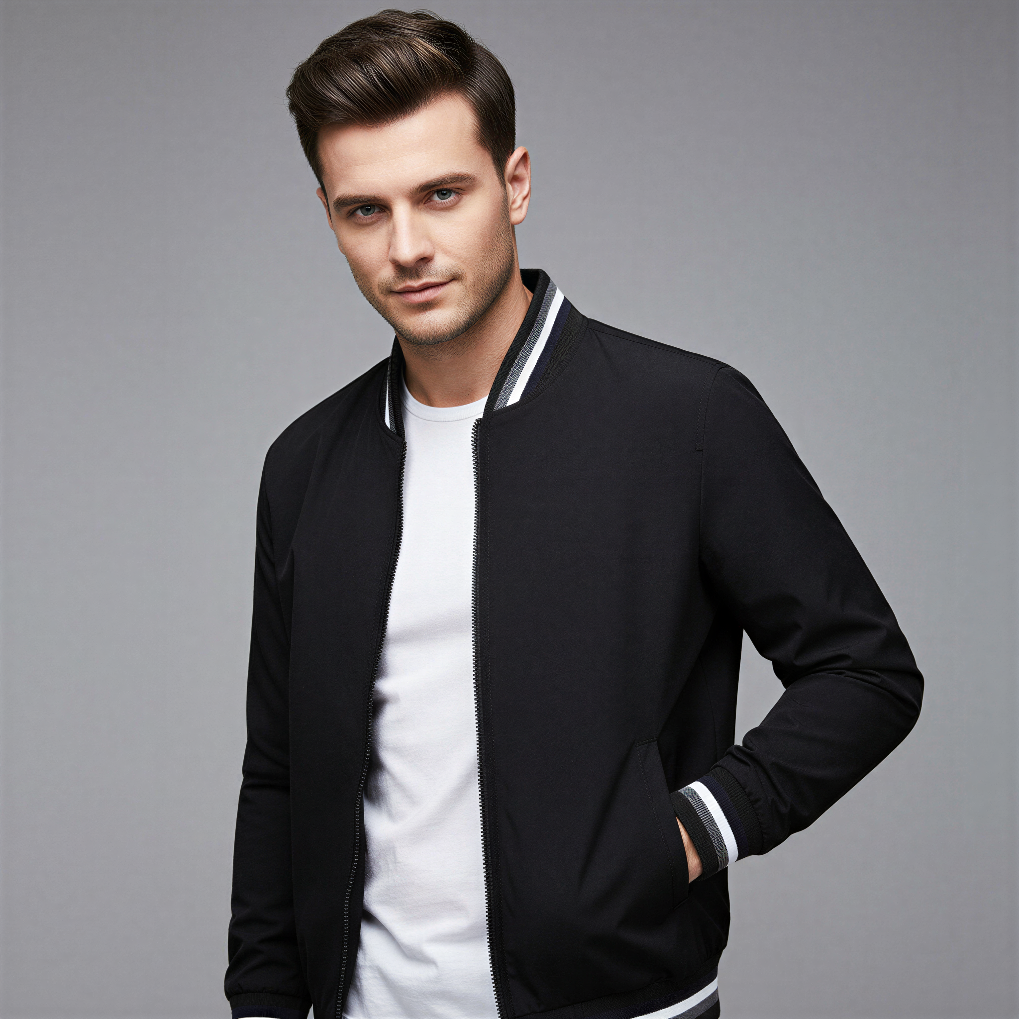 Bomber Jakob | Stile Sportivo con Strisce | Mezza Stagione