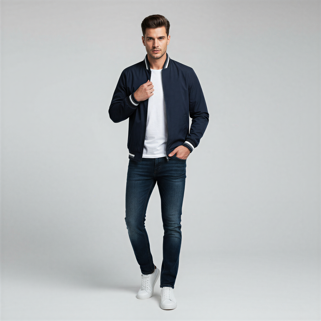 Bomber Jakob | Stile Sportivo con Strisce | Mezza Stagione