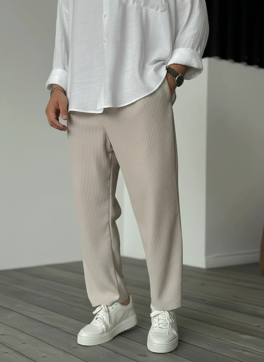Pantaloni Uomo | Comfort Rilassato | Beige