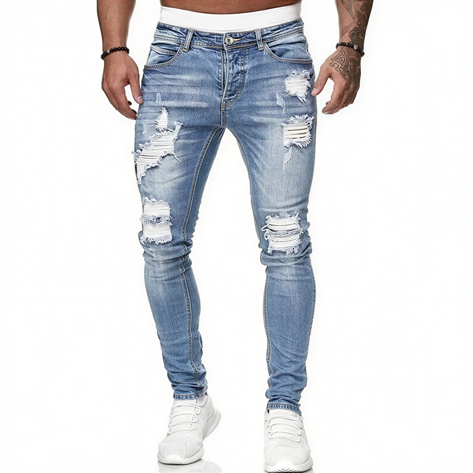 Jeans Skinny Uomo | Denim Distressed | Streetwear
