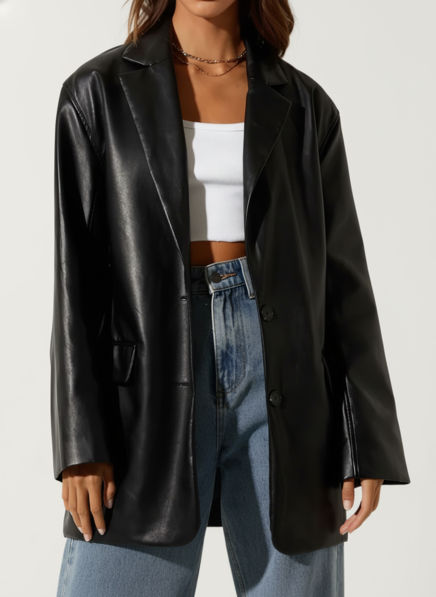 Blazer in Ecopelle | Stile Oversize | Dorio Moda