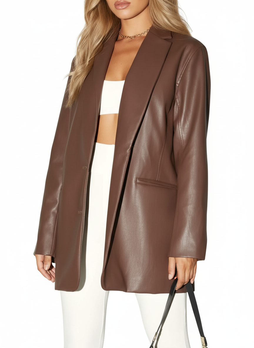 Blazer in Ecopelle | Stile Oversize | Dorio Moda