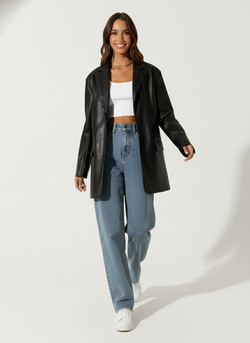 Blazer in Ecopelle | Stile Oversize | Dorio Moda