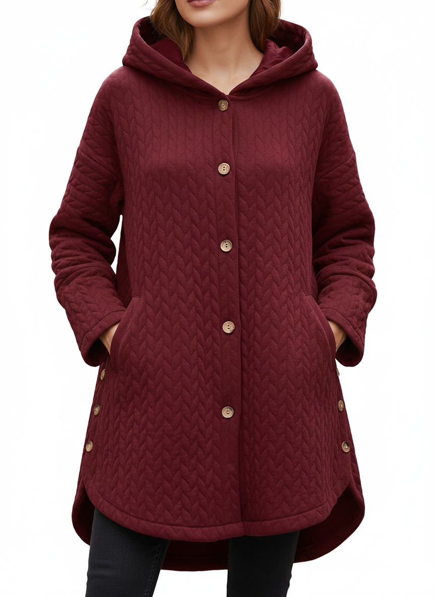 Giacca Trapuntata con Bottoni Effetto Legno | Casual