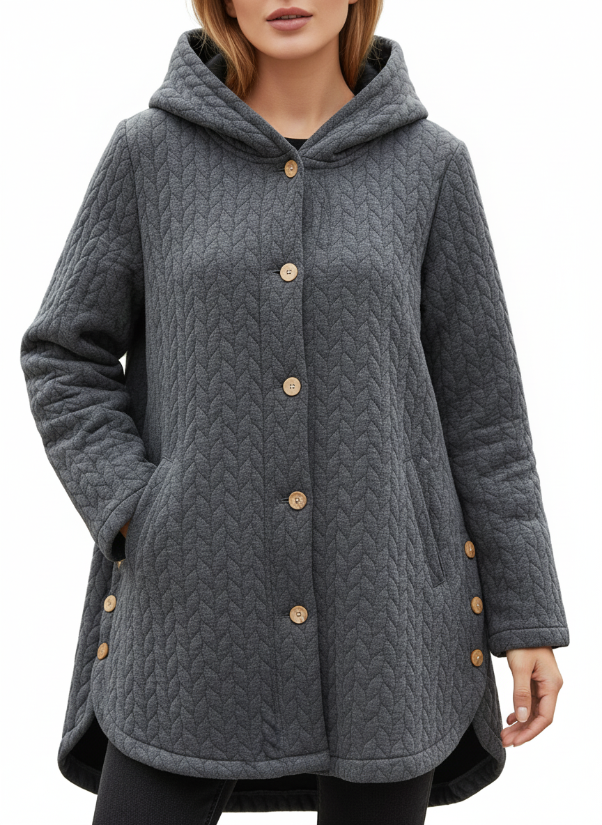 Giacca Trapuntata con Bottoni Effetto Legno | Casual