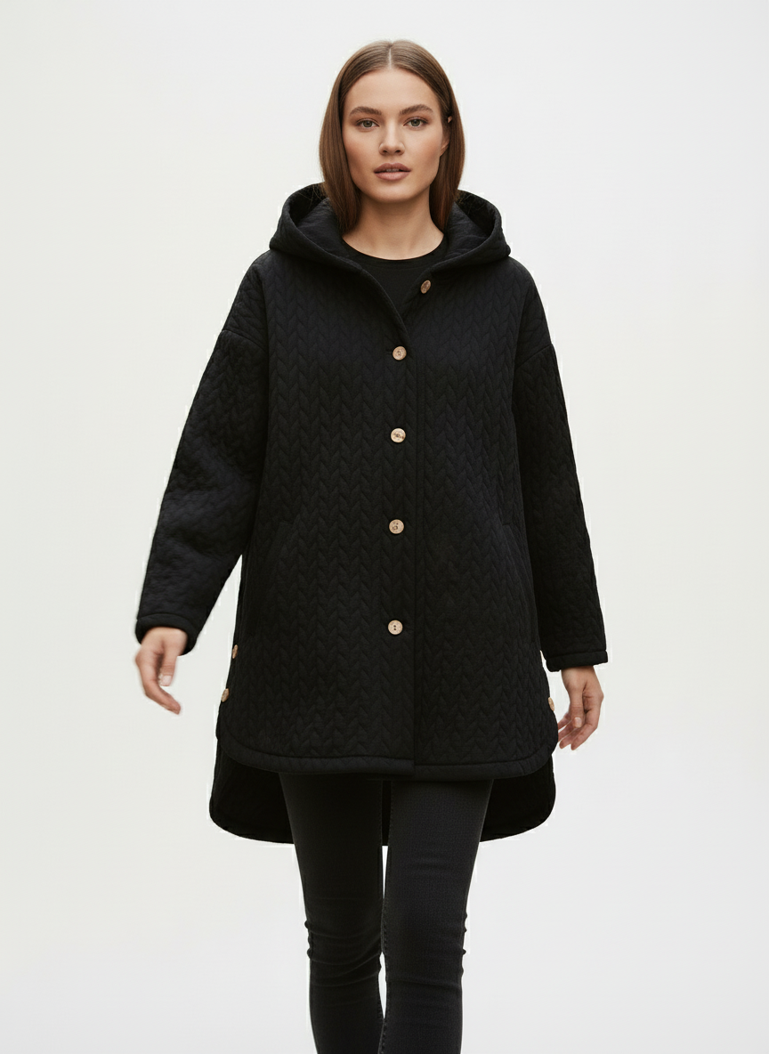 Giacca Trapuntata con Bottoni Effetto Legno | Casual