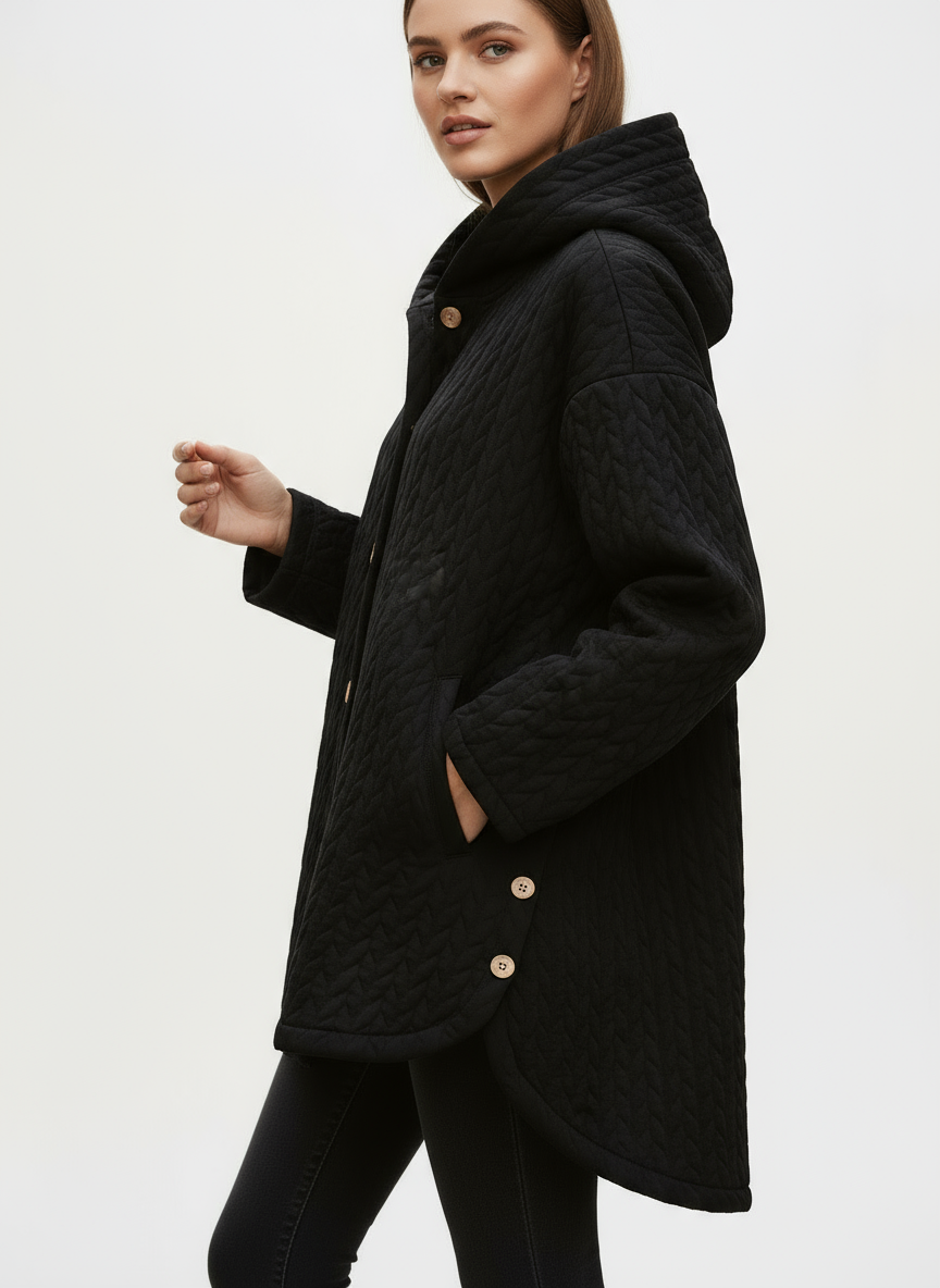 Giacca Trapuntata con Bottoni Effetto Legno | Casual