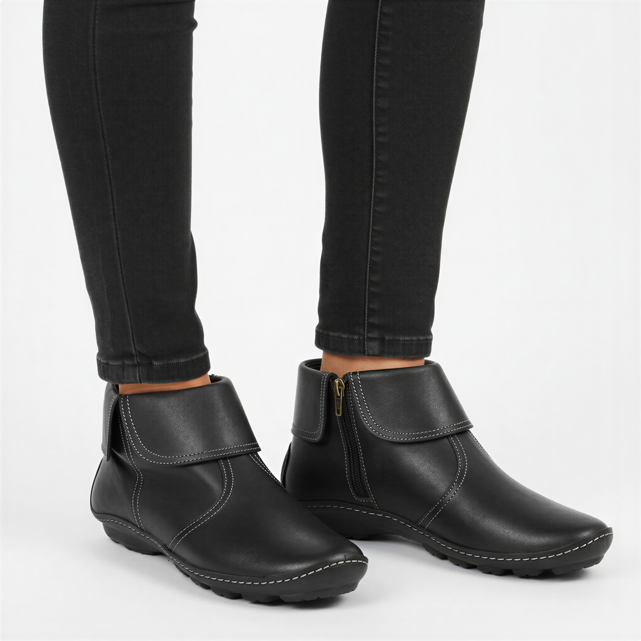 Stivaletti in Pelle | Zip Laterale | Casual