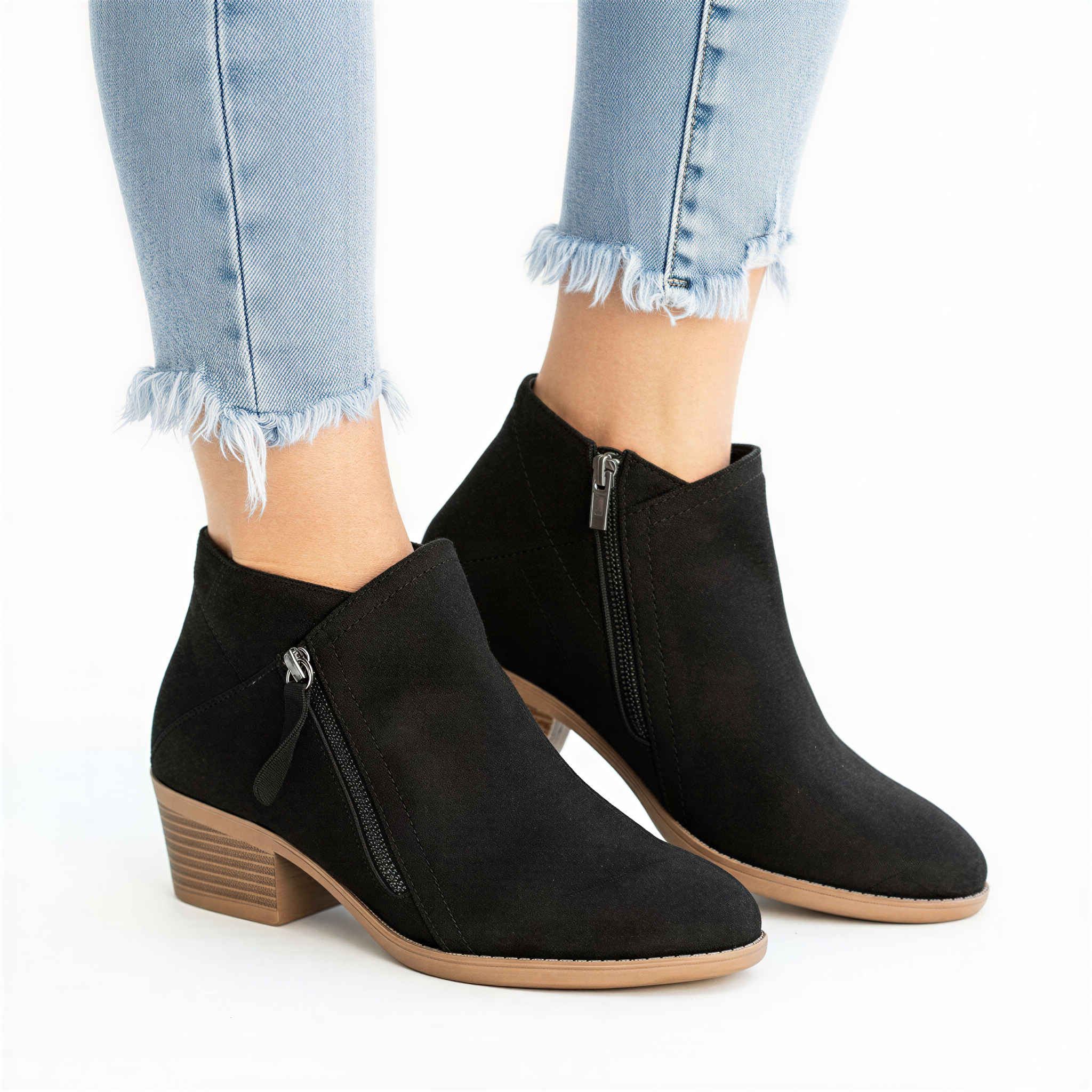 Stivaletti Katharina | Ecopelle Scamosciata con Tacco Legno | Casual Chic