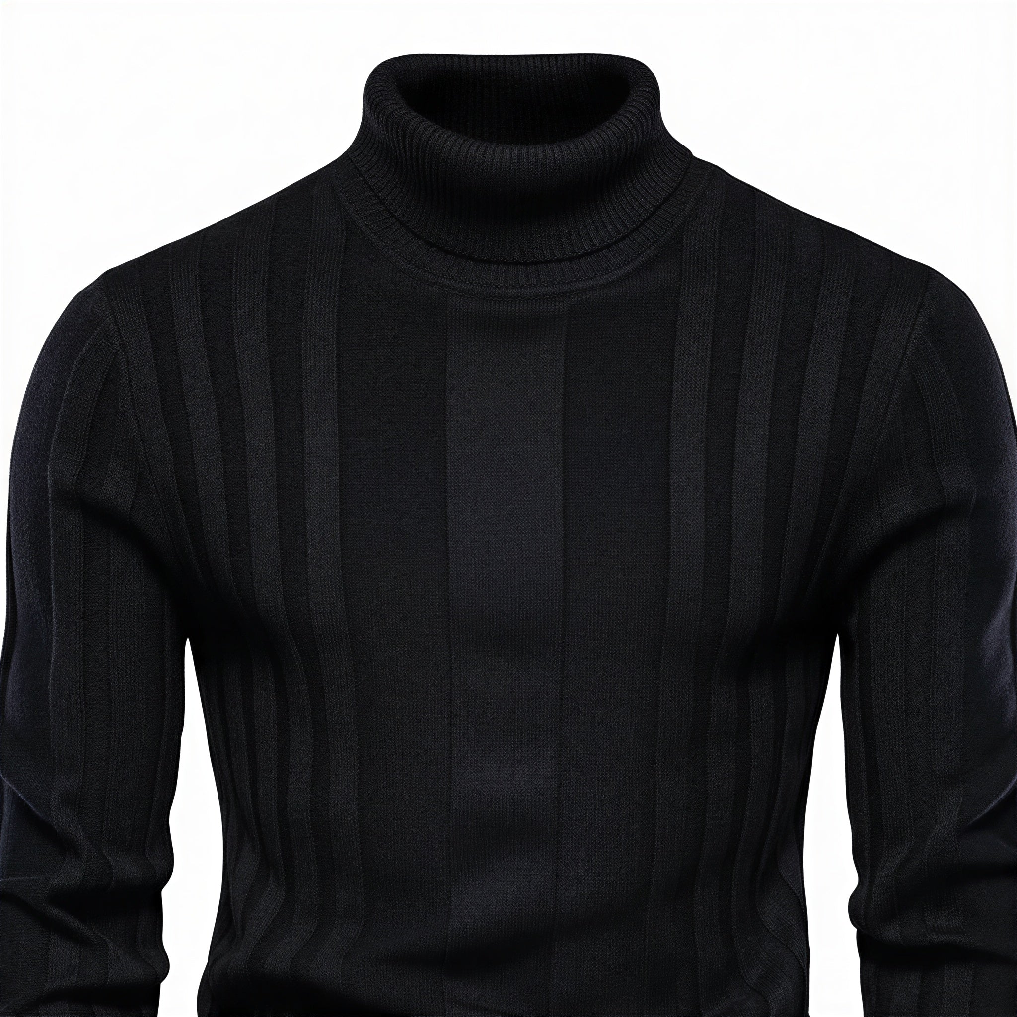 Maglione Slim Fit Uomo Dolcevita a Coste