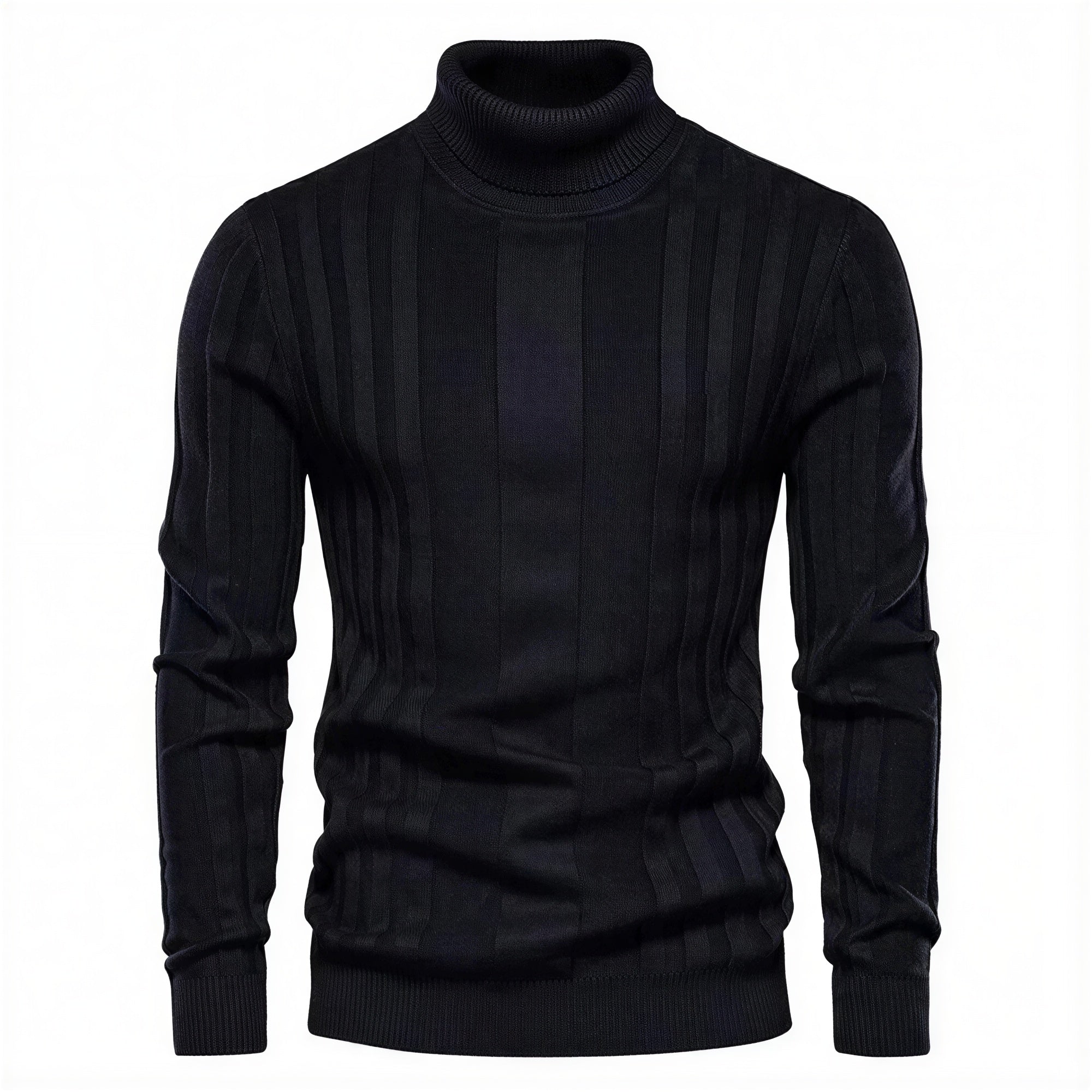 Maglione Slim Fit Uomo Dolcevita a Coste