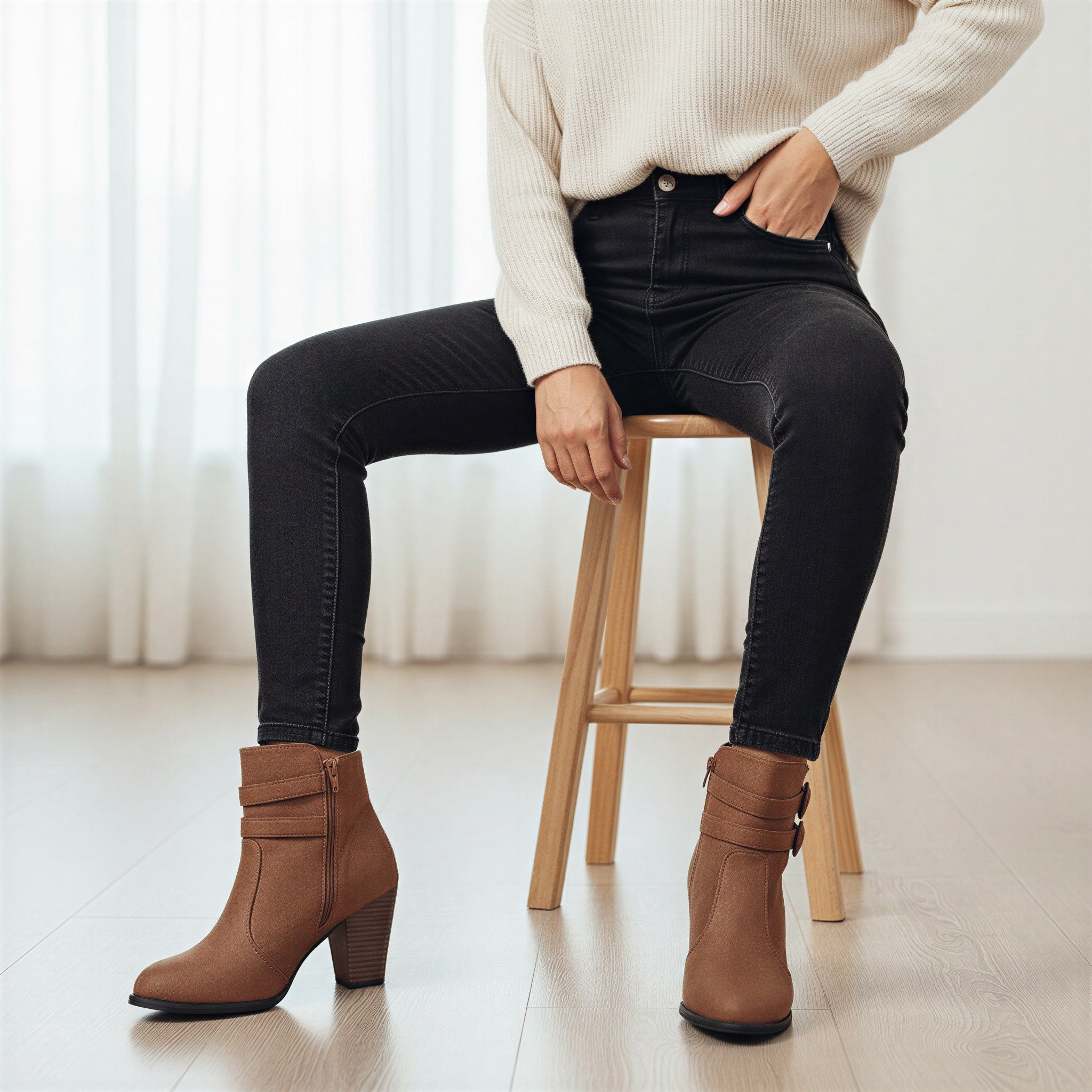 Stivaletti Victoria | Rosso Scamosciato con Doppia Fibbia | Autunno/Inverno