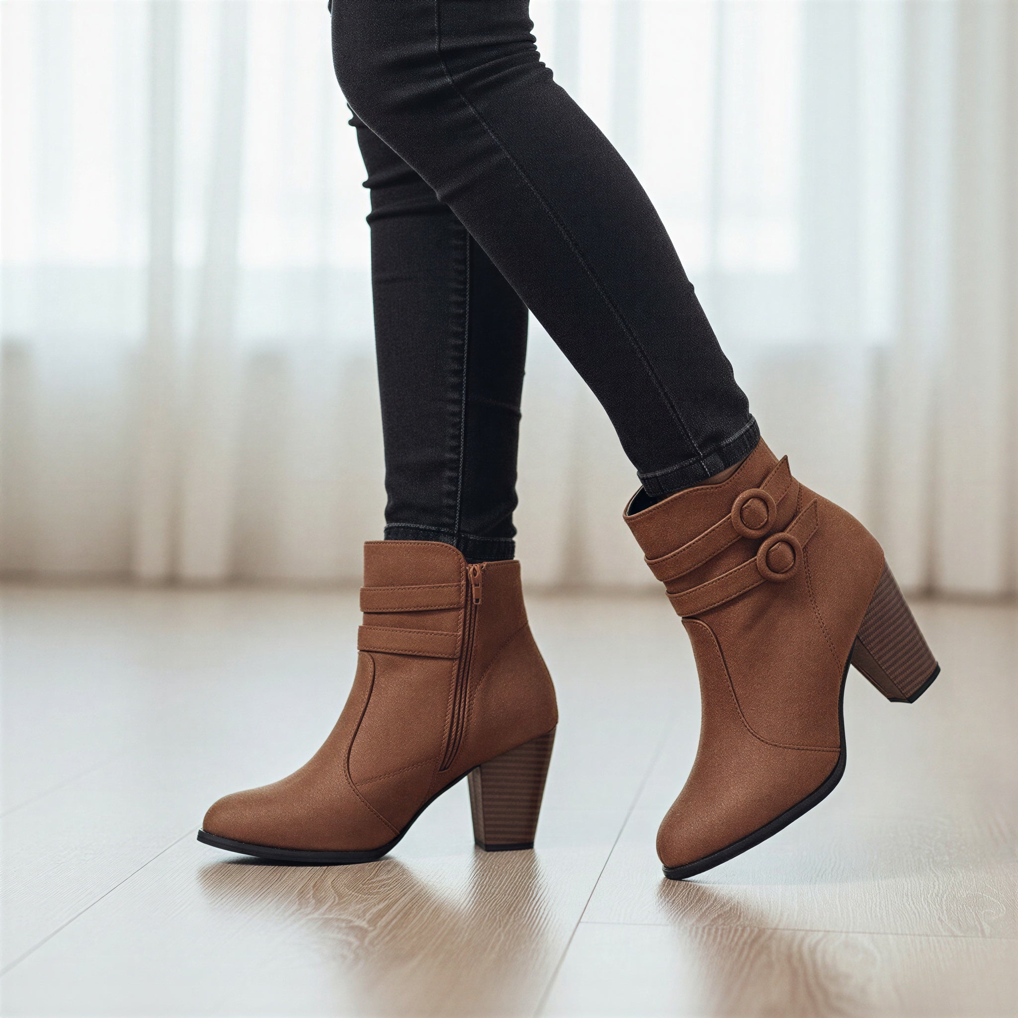 Stivaletti Victoria | Rosso Scamosciato con Doppia Fibbia | Autunno/Inverno