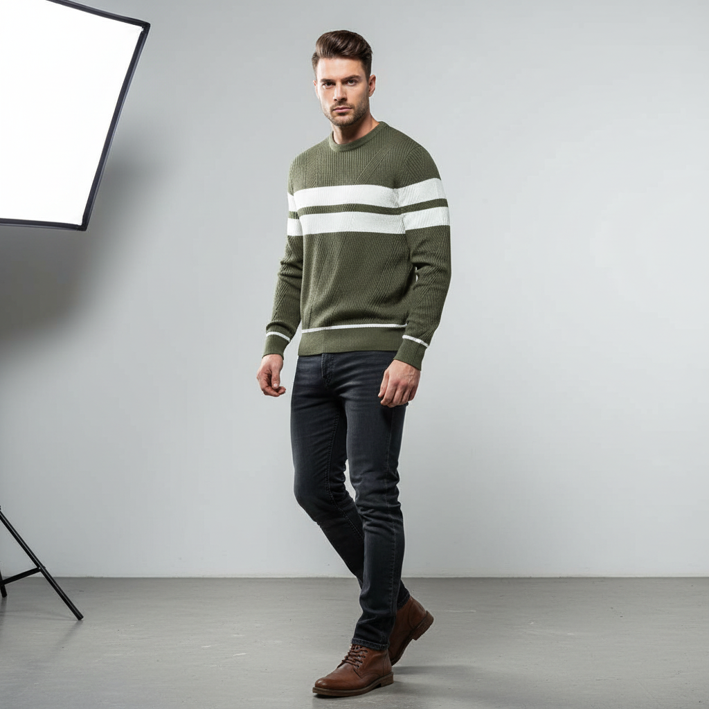 Maglione a Righe da Uomo – Stile Moderno e Chic