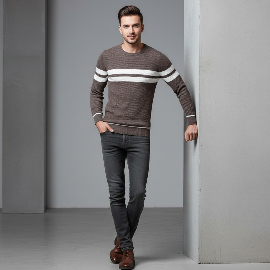 Maglione a Righe da Uomo – Stile Moderno e Chic