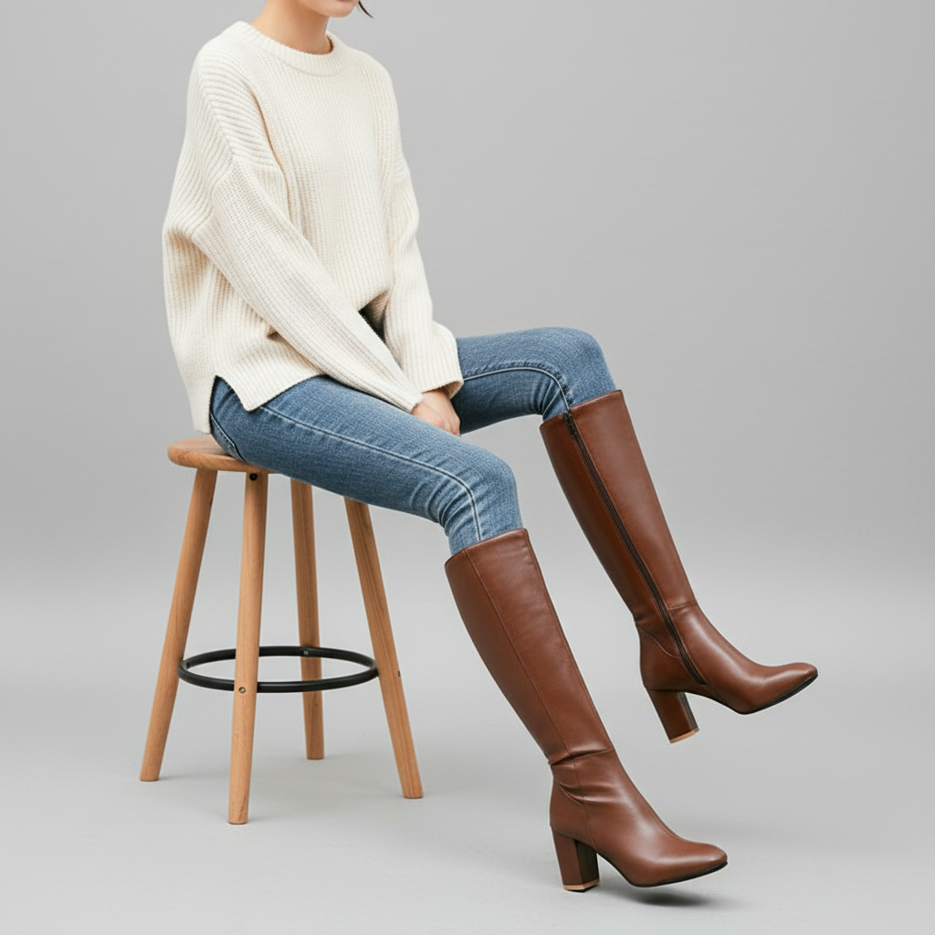 Stivali al Ginocchio in Pelle | Eleganza Moderna | Autunno/Inverno