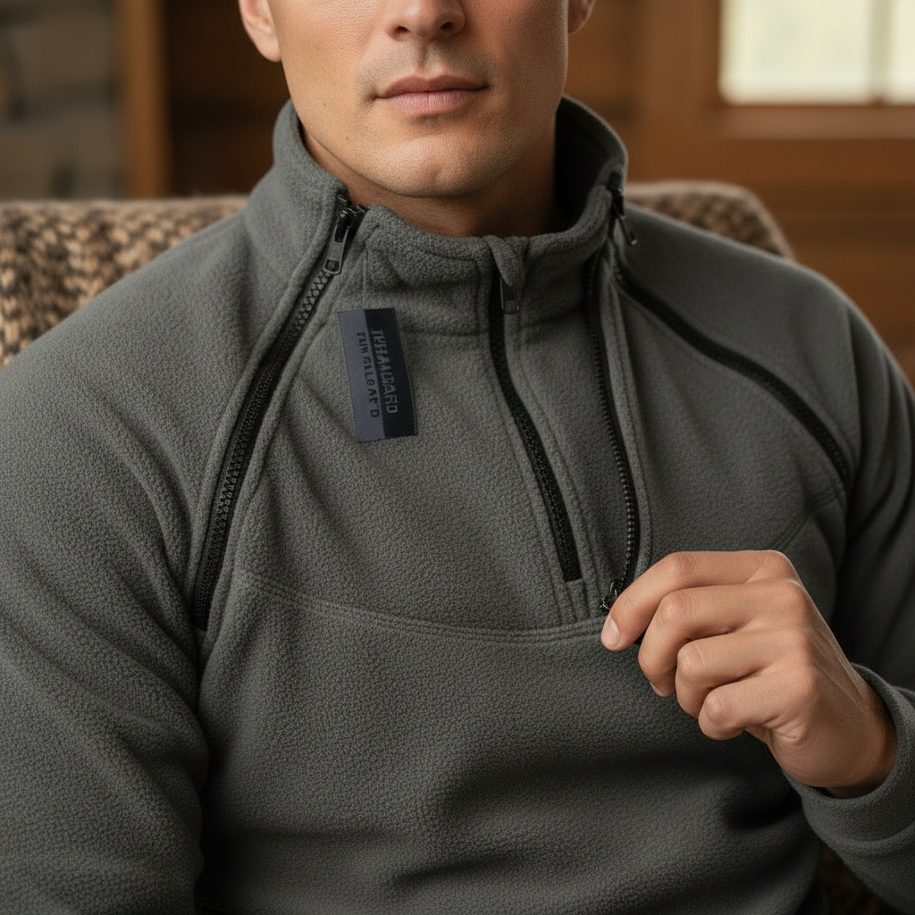 Maglione in Pile Tattico Uomo con Zip Corta