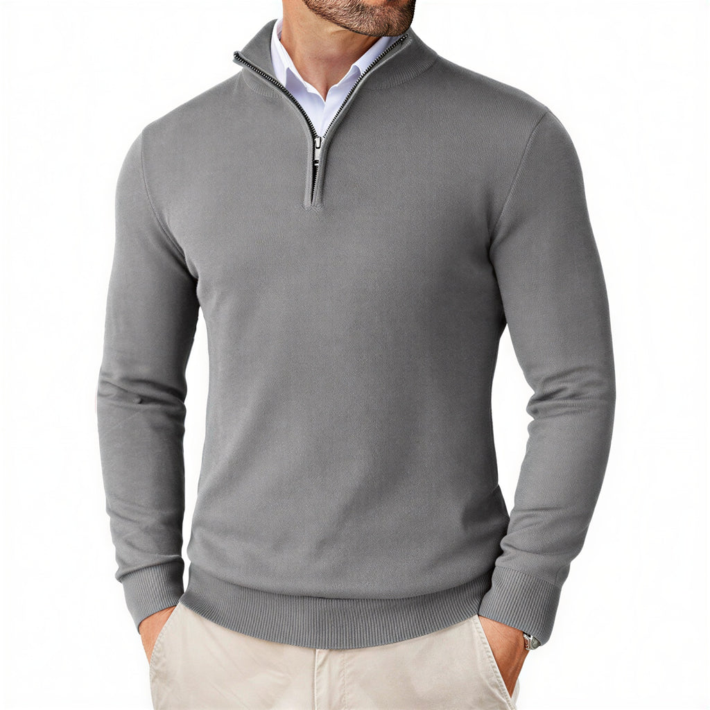 Maglione Uomo Elegante Quarter-Zip in Pura Qualità