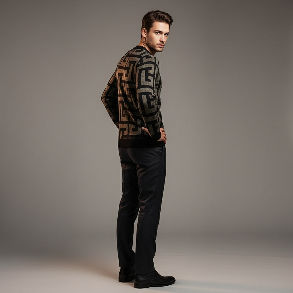 Maglione Uomo Geometrico | Stile Contemporaneo