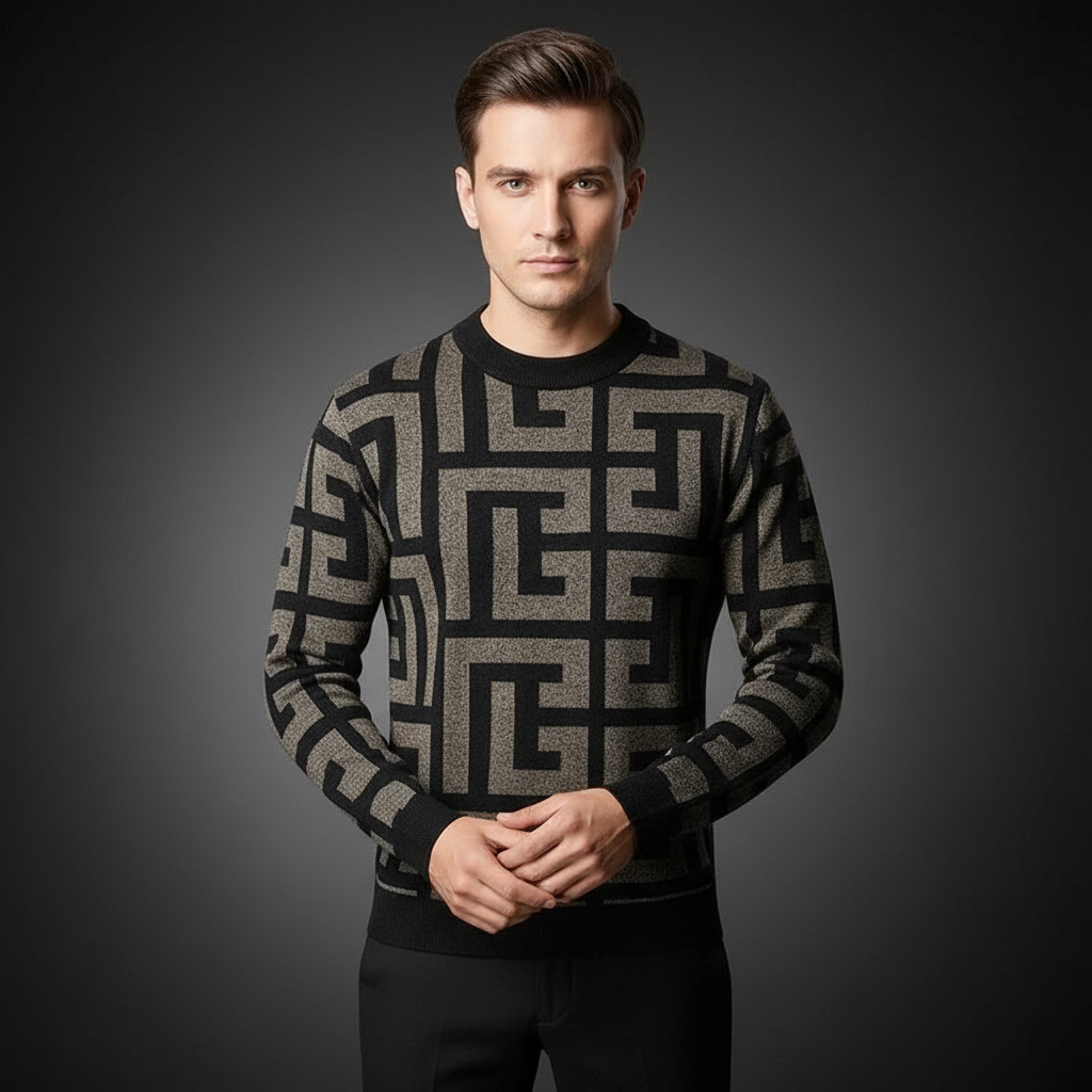 Maglione Uomo Geometrico | Stile Contemporaneo