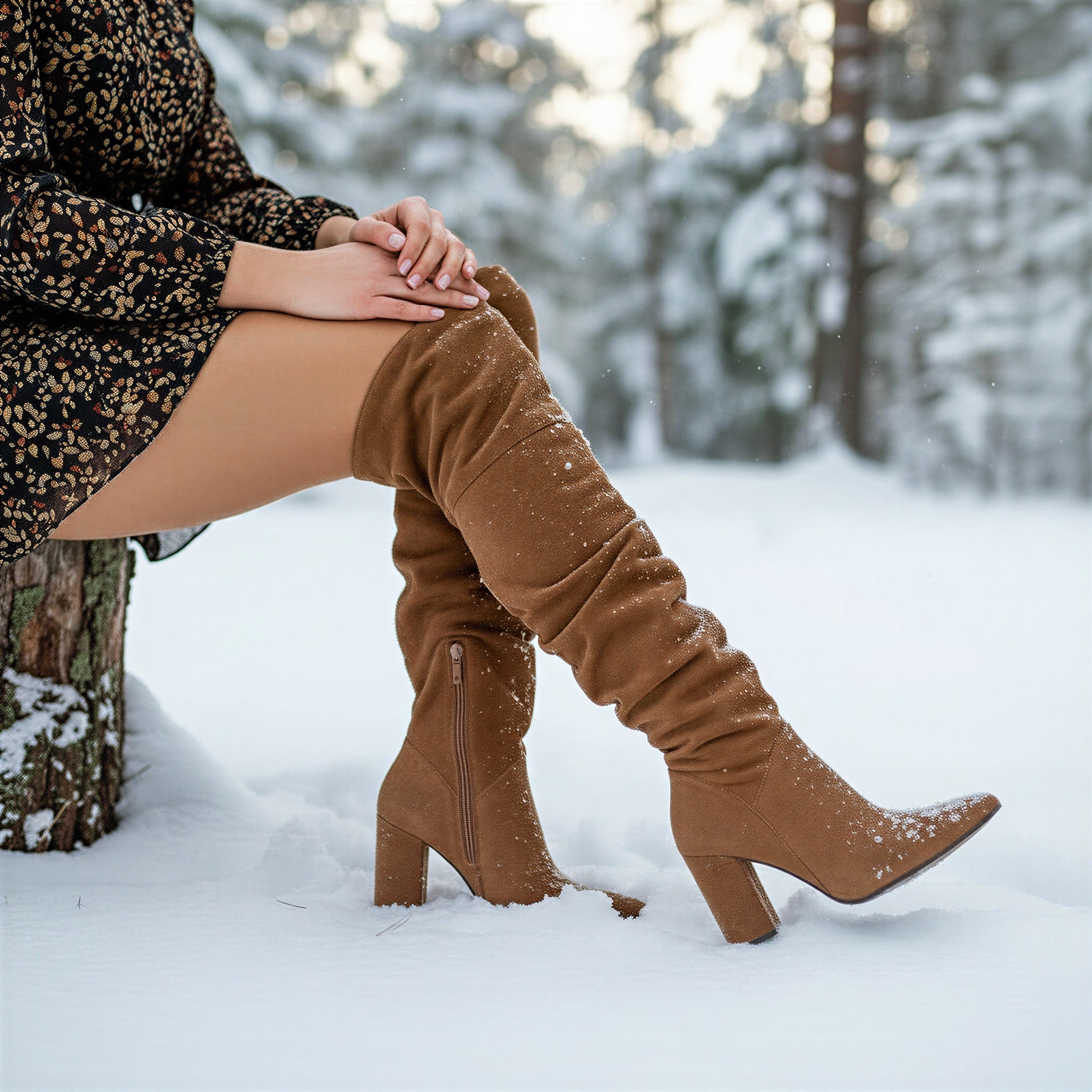 Stivali Sopra il Ginocchio | Eleganti in Pelle Scamosciata | Autunno/Inverno