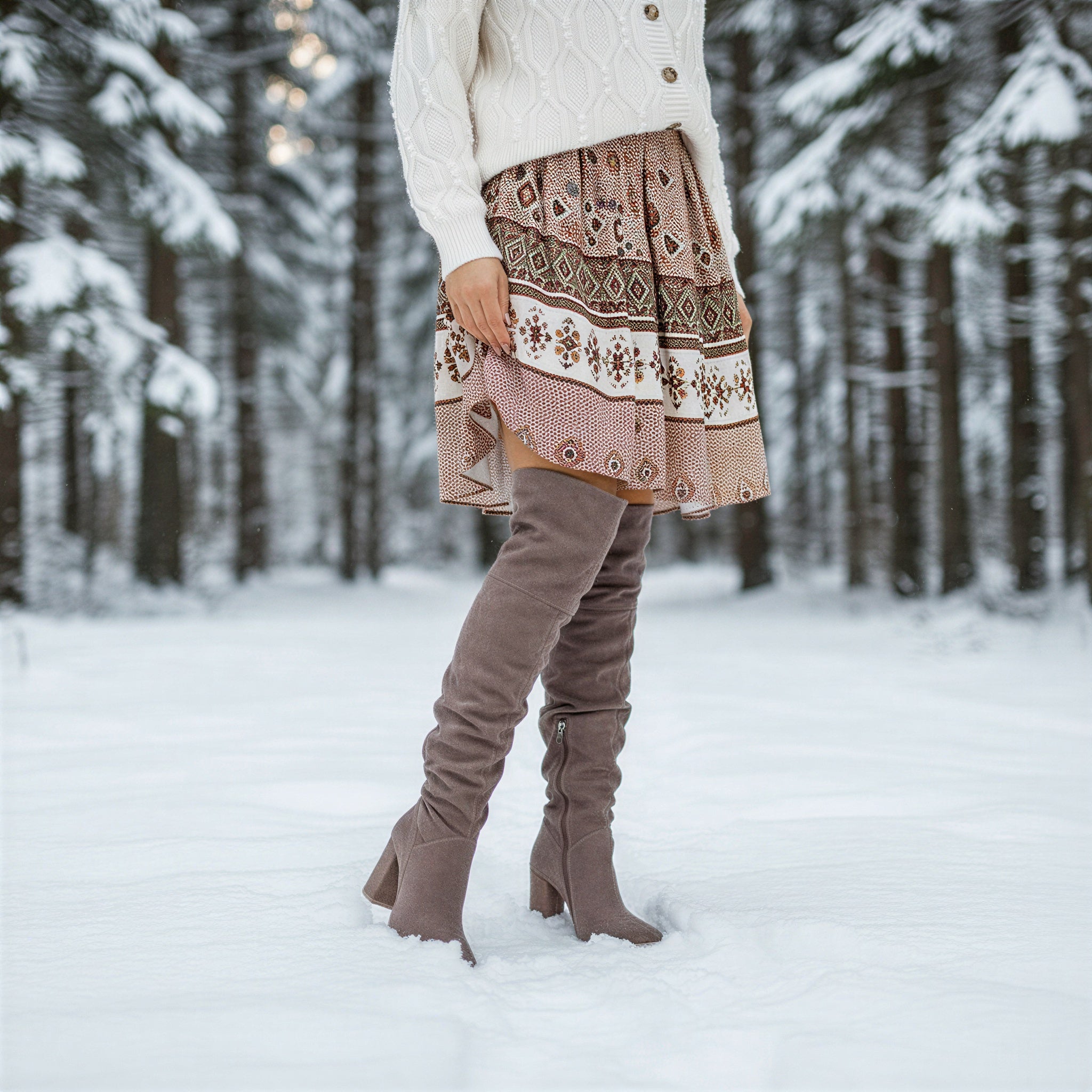 Stivali Sopra il Ginocchio | Eleganti in Pelle Scamosciata | Autunno/Inverno