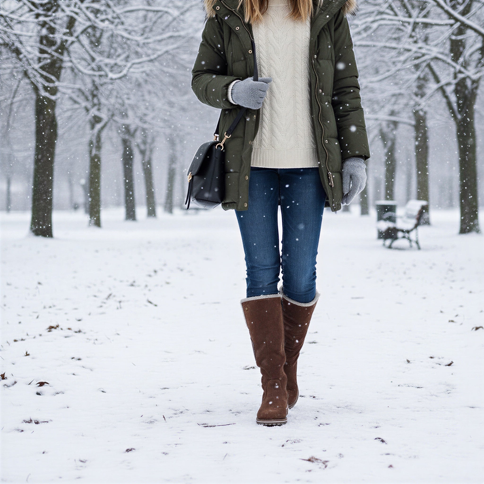 Stivali Alti in Pelle Scamosciata | Caldi e Casual | Inverno