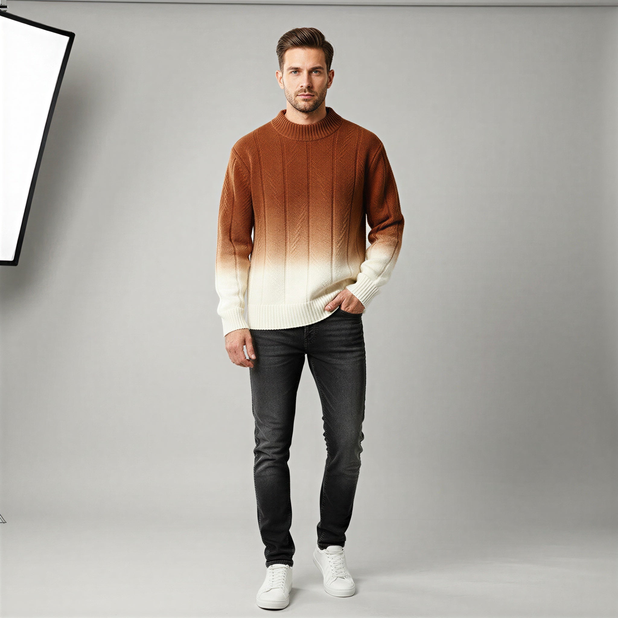 Maglione Uomo Gradient | Collo Alto Casual | Autunno