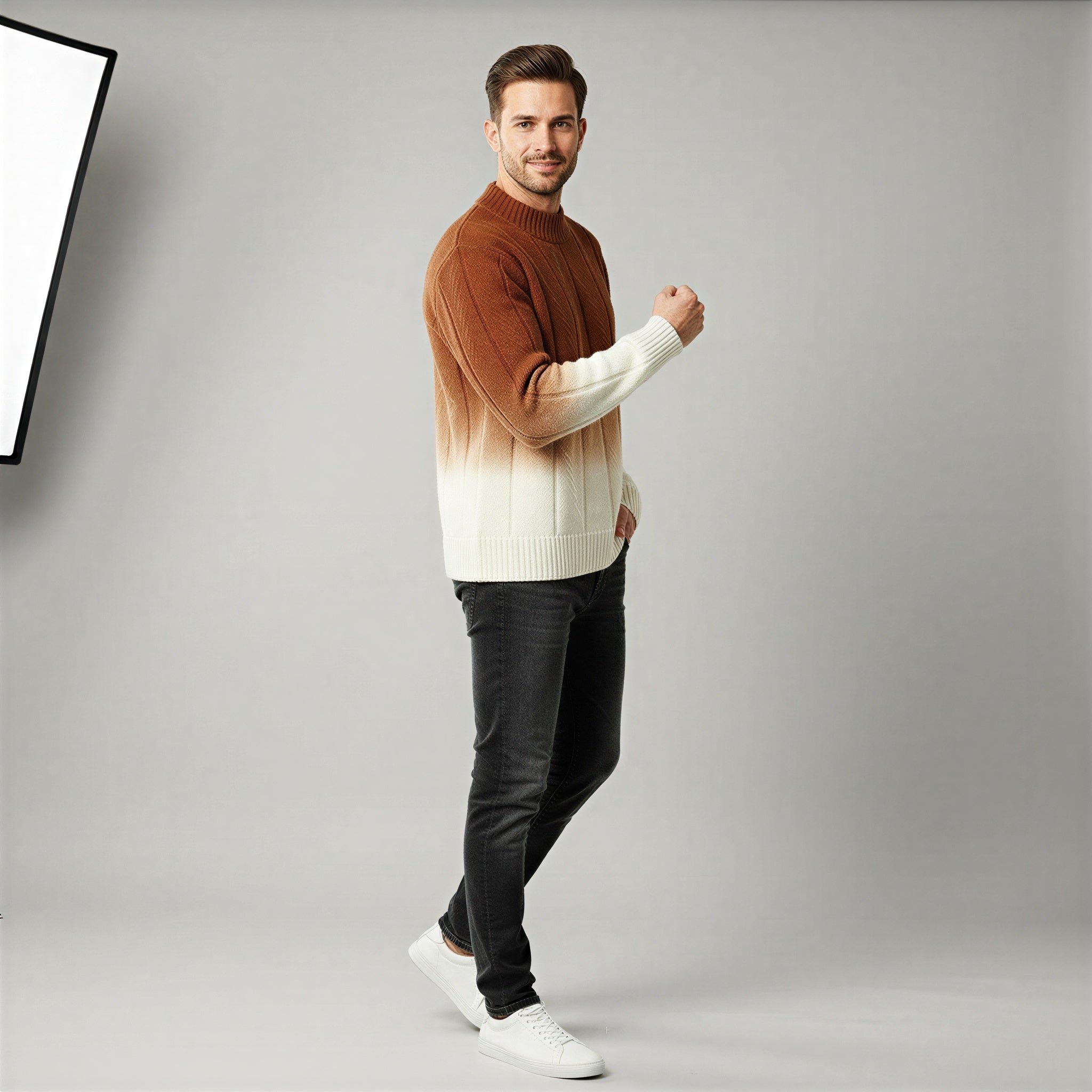 Maglione Uomo Gradient | Collo Alto Casual | Autunno