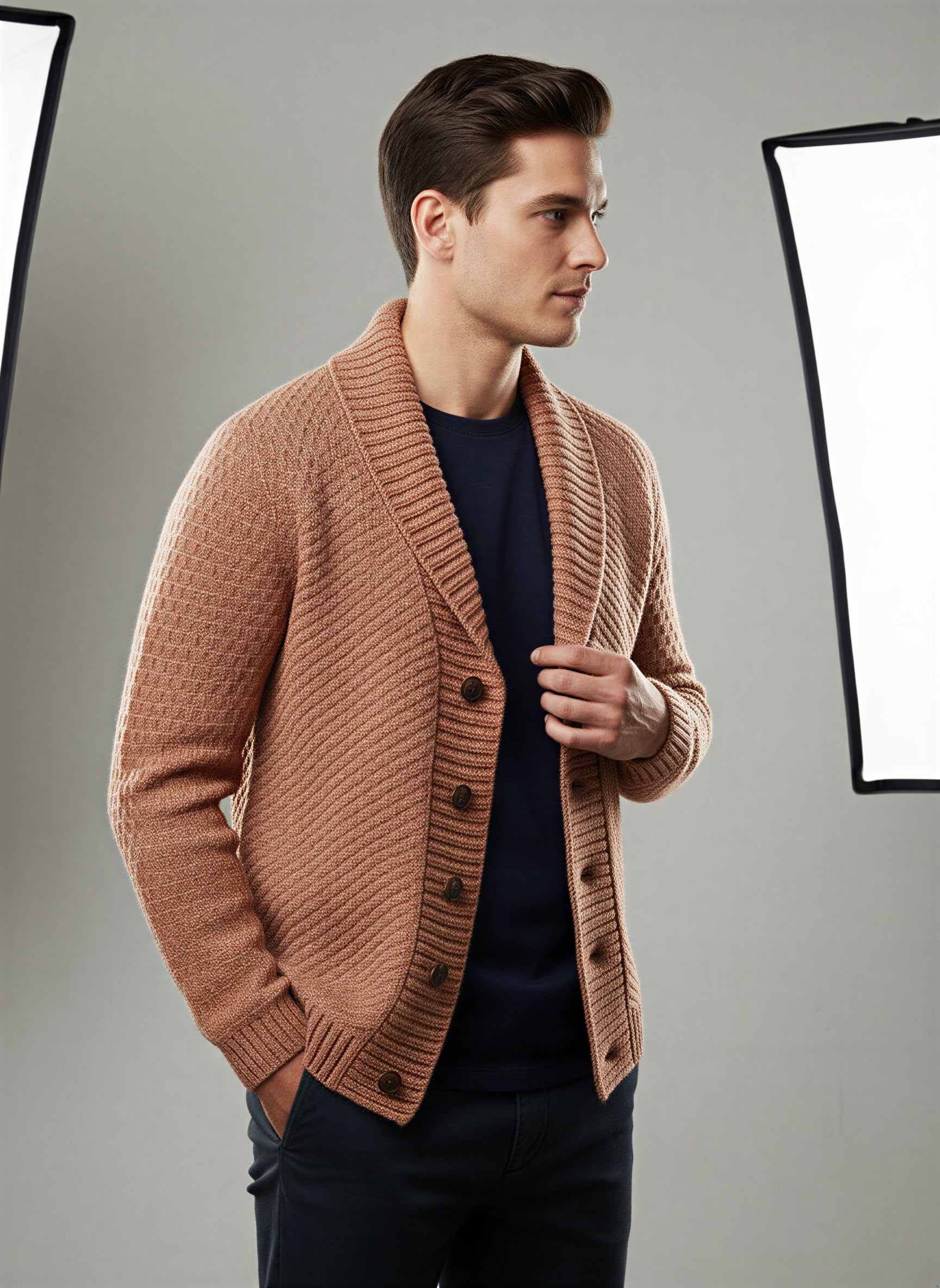 Cardigan Uomo Werner | Maglia Spina di Pesce | Inverno