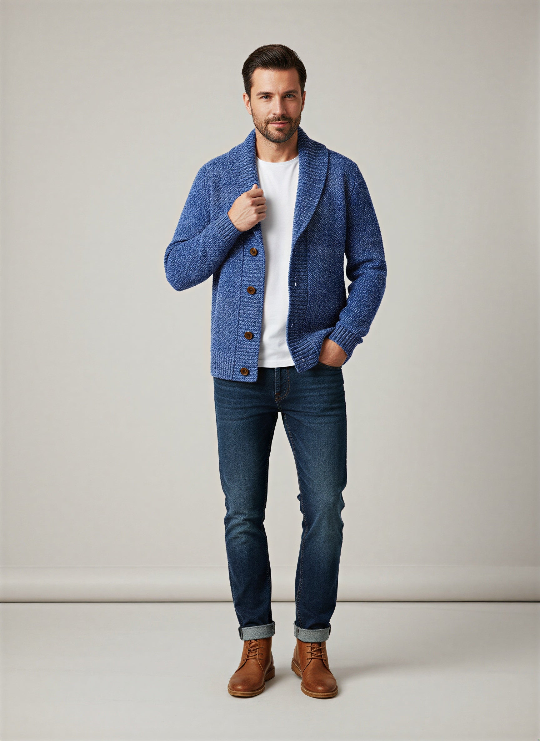 Cardigan Uomo Werner | Maglia Spina di Pesce | Inverno