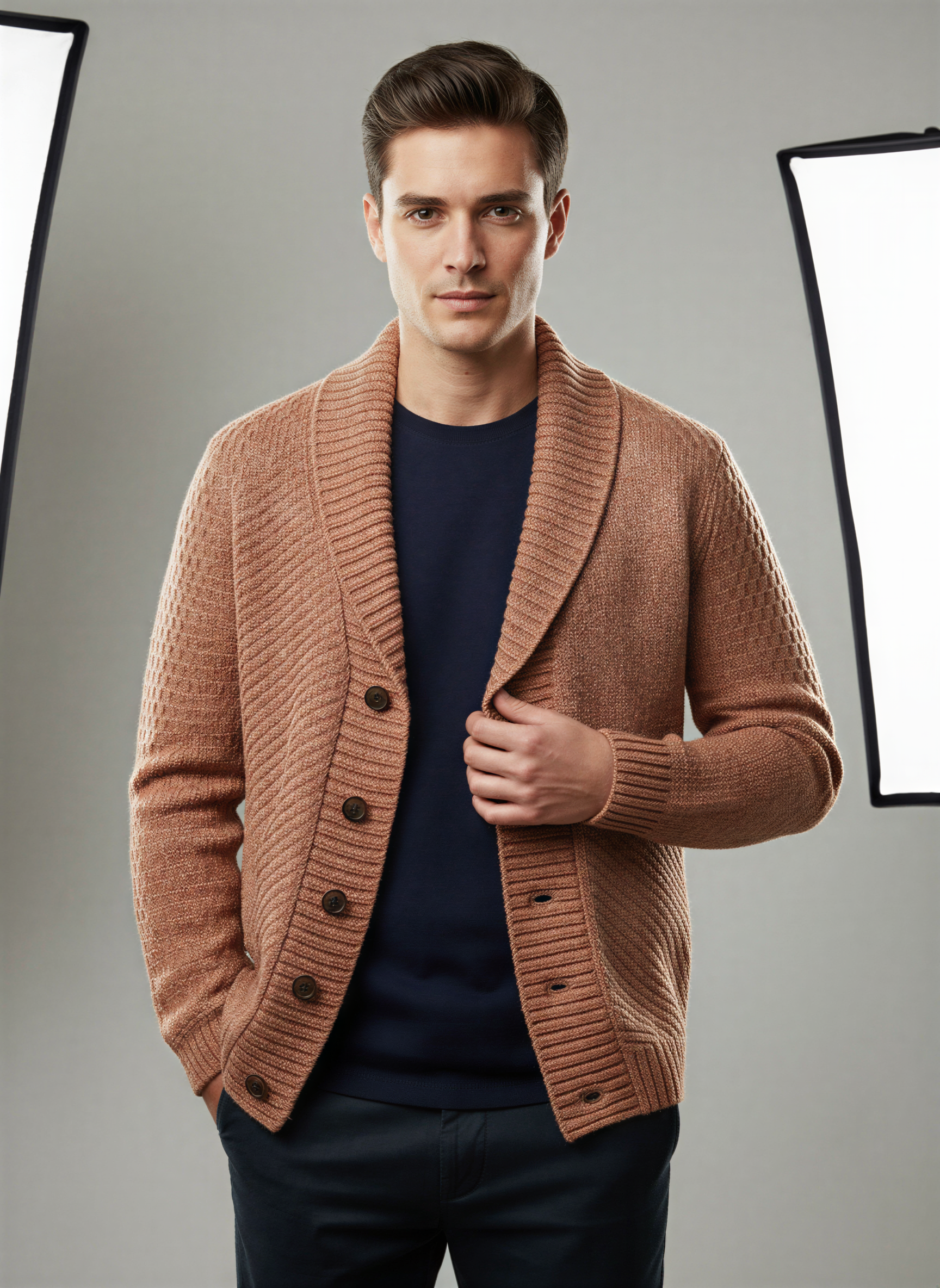 Cardigan Uomo Werner | Maglia Spina di Pesce | Inverno