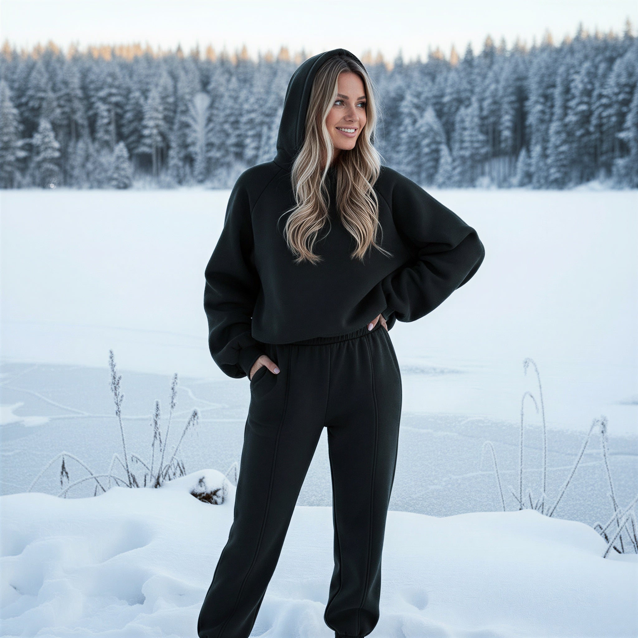 Completo Lounge Chic | Felpa con Cappuccio e Jogger | Casual Chic