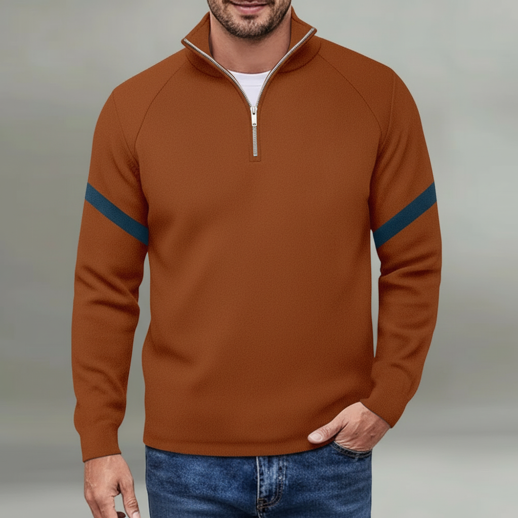 Maglione Uomo Zip Corta | Stile Athleisure | Morbido