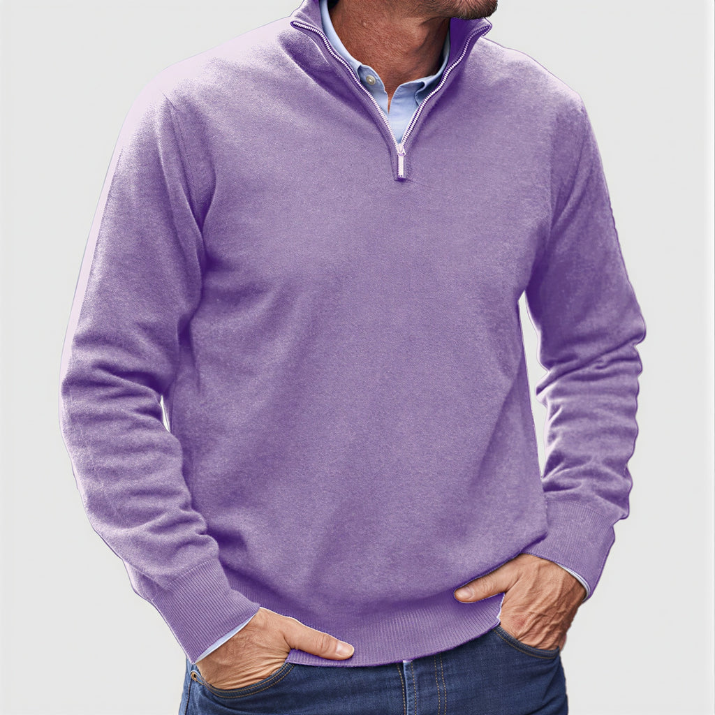 Pullover Uomo Zip Corta | Maglia Raffinata | Tutto l'Anno