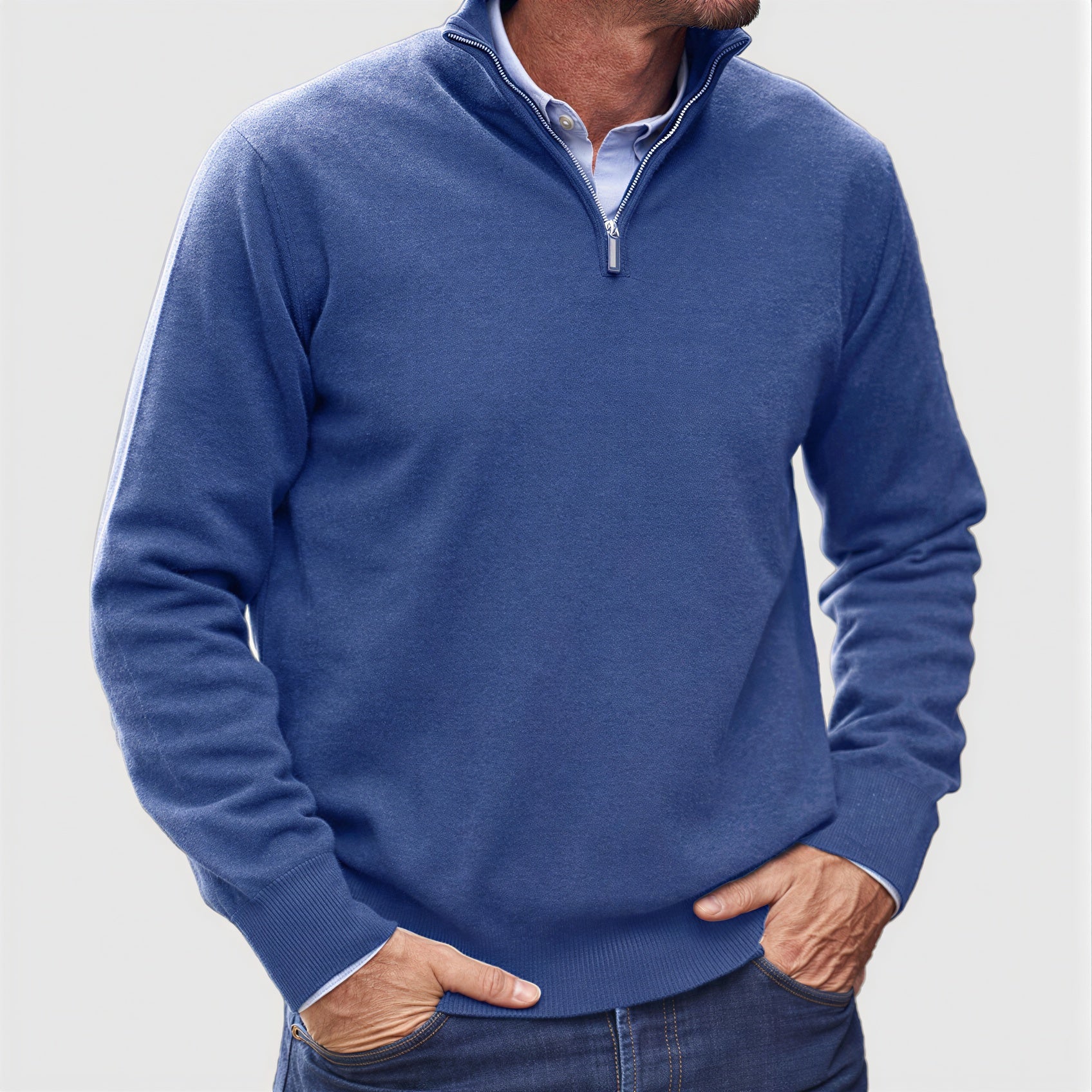 Pullover Uomo Zip Corta | Maglia Raffinata | Tutto l'Anno
