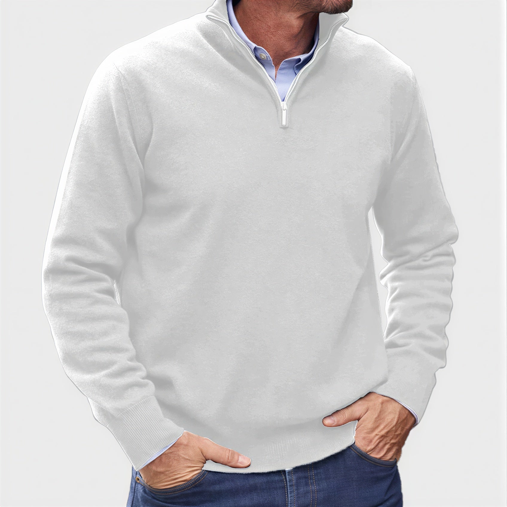 Pullover Uomo Zip Corta | Maglia Raffinata | Tutto l'Anno