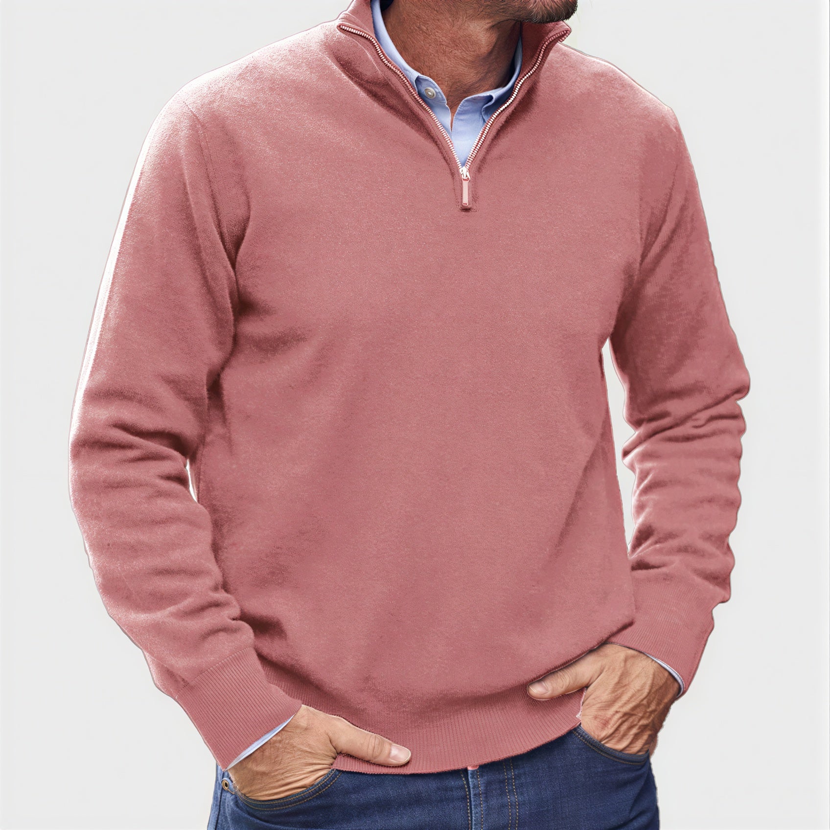 Pullover Uomo Zip Corta | Maglia Raffinata | Tutto l'Anno