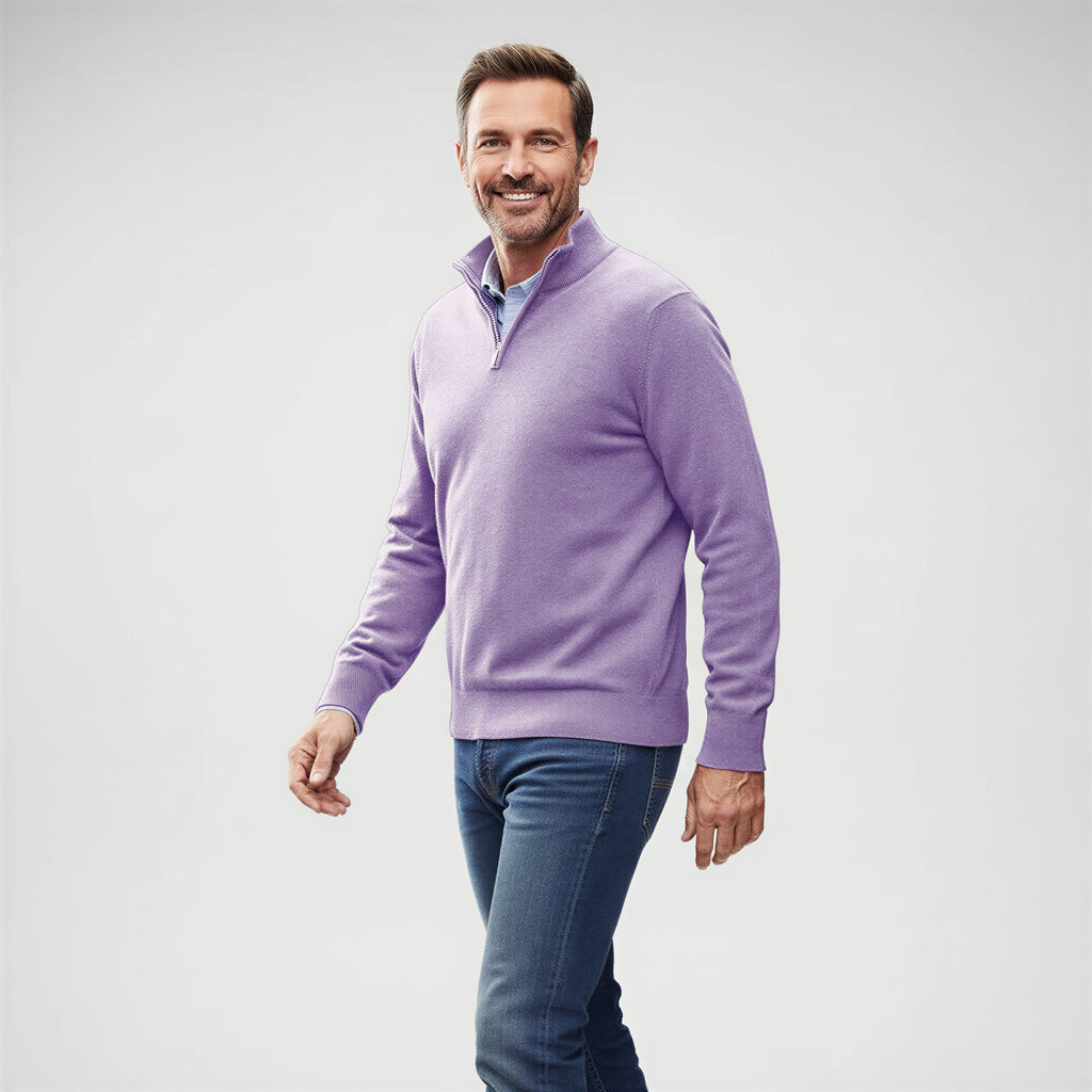 Pullover Uomo Zip Corta | Maglia Raffinata | Tutto l'Anno