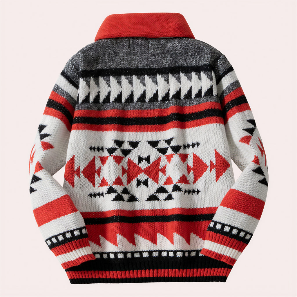 Cardigan Geometrico con Zip | Stile Bohemian | Uomo